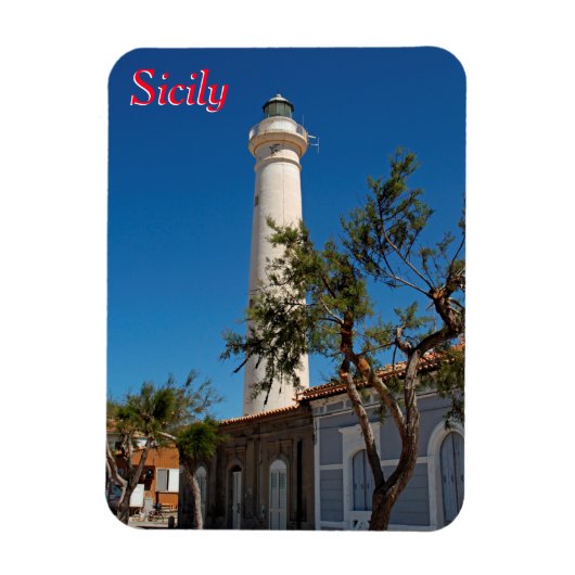 vuurtoren van Punta Secca, Sicilië, Italië Magneet (Verticaal)