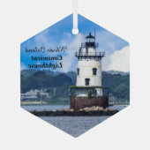 vuurtoren van Rhode Island Conimicut Glas Ornament (Achterkant)