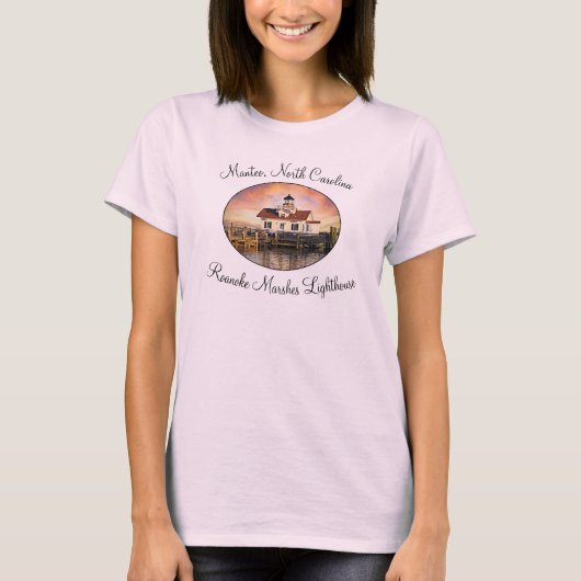 Vuurtoren van Roanoke Marshes _ Manteo North Carol T-shirt (Voorkant)