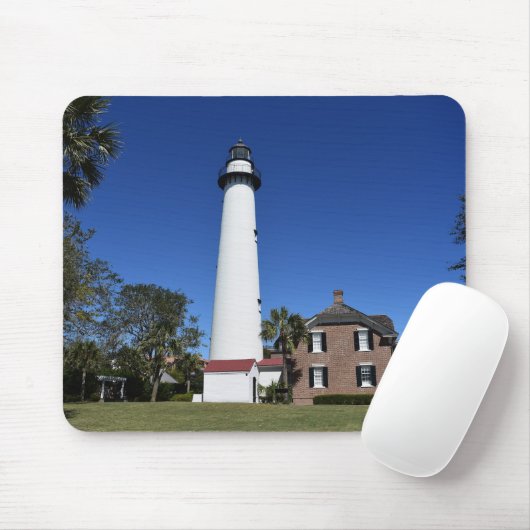 Vuurtoren van Saint Simons Island, opgericht als Muismat (Met muis)