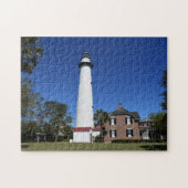 Vuurtoren van Saint Simons Island, opgericht in ee Legpuzzel (Horizontaal)