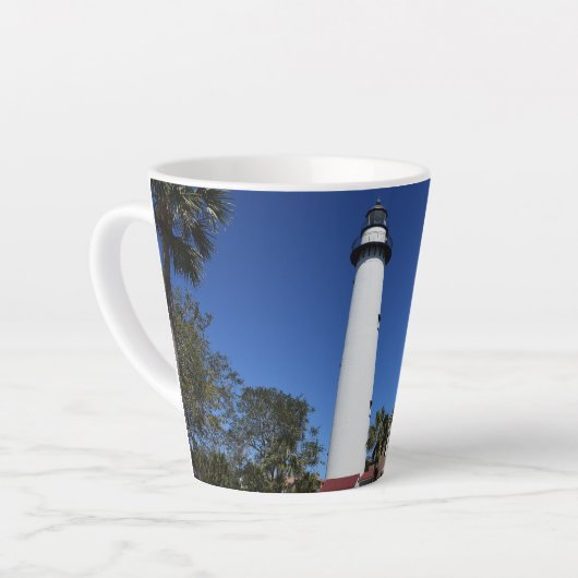 Vuurtoren van Saint Simons Island, opgericht op ee Latte Mok (Linkerhoek)