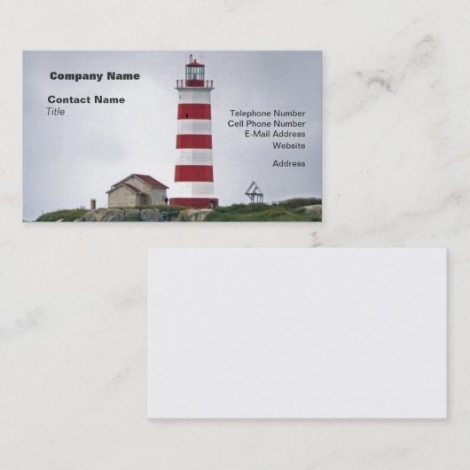 Vuurtoren van Sambro Island Visitekaartje (Voorkant / Achterkant)