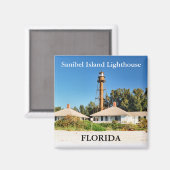 Vuurtoren van Sanibel Island, Florida Magnet (Voorkant / Achterkant)