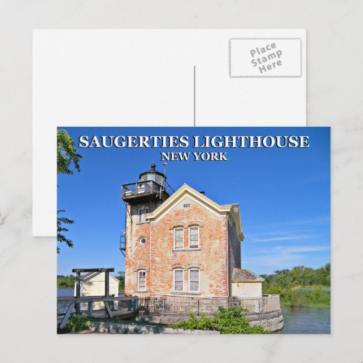 vuurtoren van Saugerties, Briefkaart van New York (Voorkant / Achterkant)