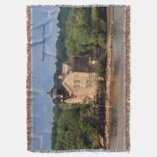 vuurtoren van Saugerties, geweven deken (Voorkant Verticaal)