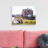 vuurtoren van Saugerties, Hudson, New York Canvas Afdruk (Insitu (Woonkamer))