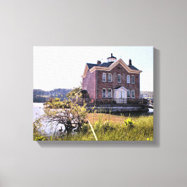 vuurtoren van Saugerties, Hudson, New York Canvas Afdruk