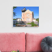 vuurtoren van Saugerties, Hudson, New York Canvas Afdruk (Insitu (Woonkamer))