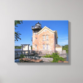 vuurtoren van Saugerties, Hudson, New York Canvas Afdruk