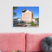 vuurtoren van Saugerties, Hudson, New York Canvas Afdruk (Insitu (Woonkamer))