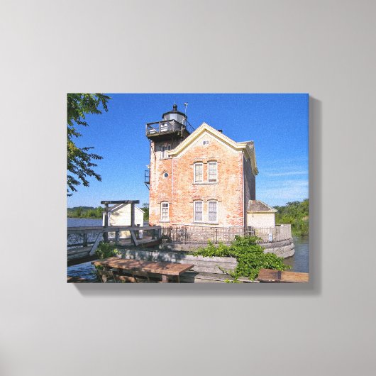 vuurtoren van Saugerties, Hudson, New York Canvas Afdruk (Voorkant)