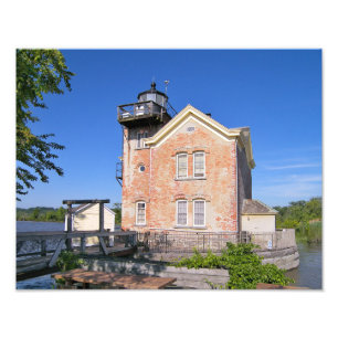 vuurtoren van Saugerties, Hudson, New York Foto Afdruk