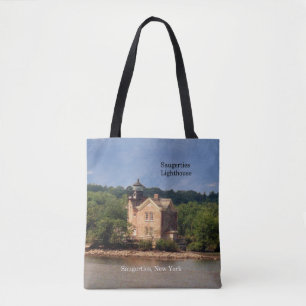 vuurtoren van Saugerties over de hele canvas tas