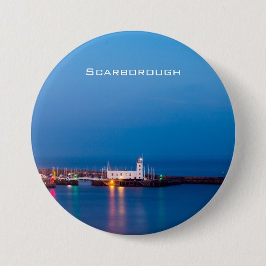 vuurtoren van Scarborough Ronde Button 7,6 Cm (Voorkant)