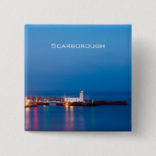 vuurtoren van Scarborough Vierkante Button 5,1 Cm