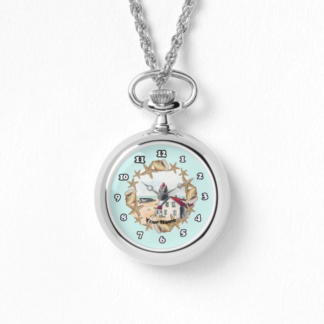 Vuurtoren van schelpen  horloge (Voorkant)