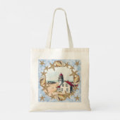 Vuurtoren van schelpen tote bag (Achterkant)