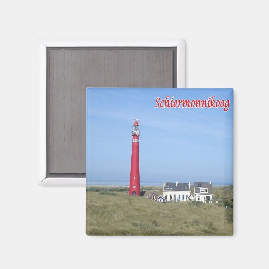 vuurtoren van SCHIERMONNIKOOG, Fridge Magneet (Voorkant / Achterkant)