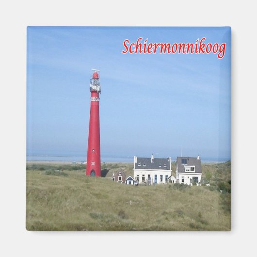 vuurtoren van SCHIERMONNIKOOG, Fridge Magneet (Voorkant)