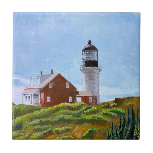 Vuurtoren van Seguin Island Tegeltje (Voorkant)