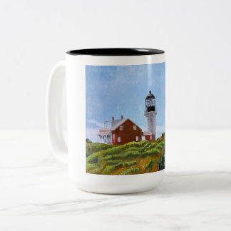 Vuurtoren van Seguin Island Tweekleurige Koffiemok