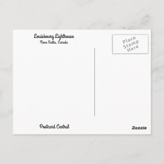vuurtoren van Serene Louisbourg Nova Scotia Briefk Briefkaart (Achterkant)
