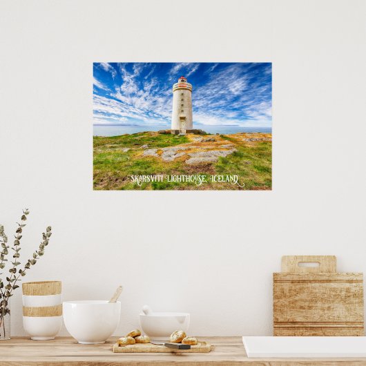vuurtoren van Skarsviti, IJsland Poster (Keuken)