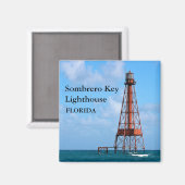 Vuurtoren van Sombrero Key, Florida Magnet (Voorkant / Achterkant)