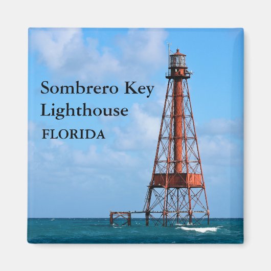 Vuurtoren van Sombrero Key, Florida Magnet (Voorkant)