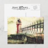 Vuurtoren van South Haven Michigan Briefkaart (Voorkant / Achterkant)