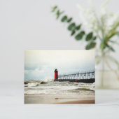 Vuurtoren van South Haven Michigan Briefkaart (Staand voorkant)