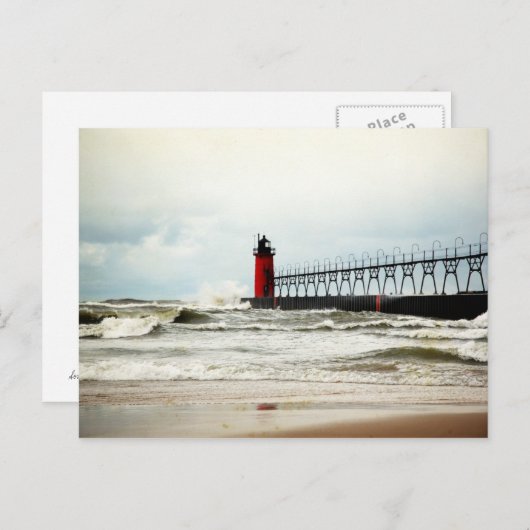Vuurtoren van South Haven Michigan Briefkaart (Voorkant / Achterkant)