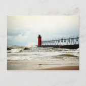 Vuurtoren van South Haven Michigan Briefkaart (Voorkant)