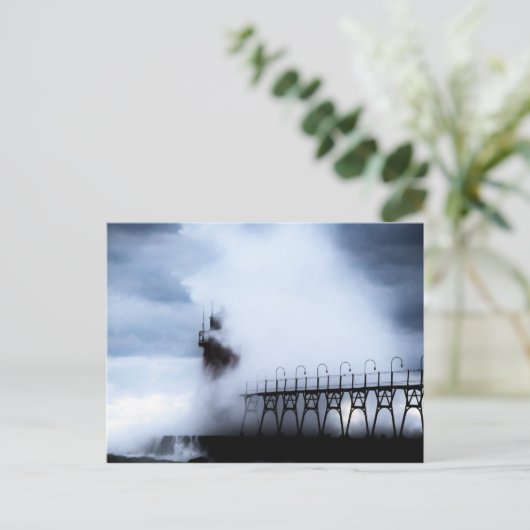 Vuurtoren van South Haven Michigan Briefkaart (Staand voorkant)