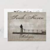  vuurtoren van South Haven Michigan Briefkaart (Voorkant / Achterkant)