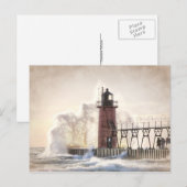 Vuurtoren van South Haven Michigan Briefkaart (Voorkant / Achterkant)