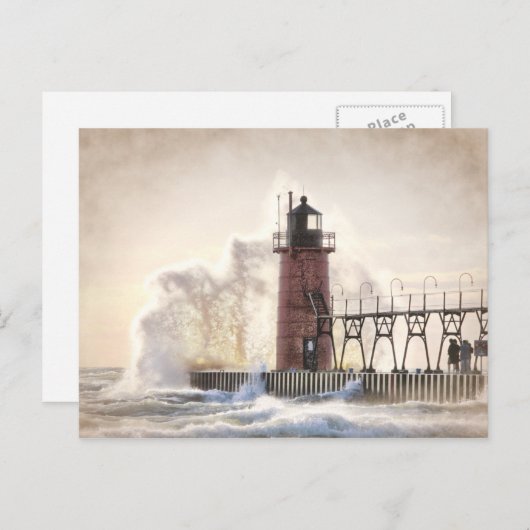 Vuurtoren van South Haven Michigan Briefkaart (Voorkant / Achterkant)