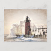 Vuurtoren van South Haven Michigan Briefkaart (Voorkant)