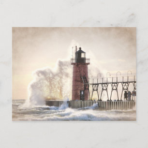 vuurtoren van South Haven Michigan Briefkaart