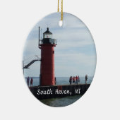 vuurtoren van South Haven Michigan Keramisch Ornament (Rechts)