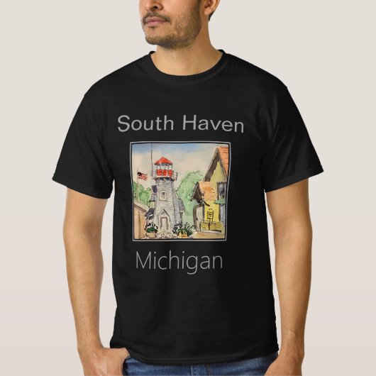 Vuurtoren van South Haven, Michigan T-shirt (Voorkant)