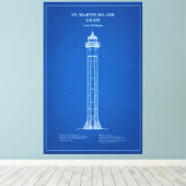 Vuurtoren van St. Martin Island - Michigan - AD Canvas Afdruk (Insitu (Houten vloer))