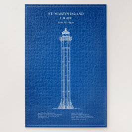 Vuurtoren van St. Martin Island - Michigan - AD Legpuzzel