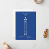 Vuurtoren van St. Martin Island - Michigan - AD Notitiekaartje (Voorkant / Achterkant in situ)