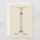 Vuurtoren van St. Martin Island - Michigan - SBD Bedankkaart (Voorkant)