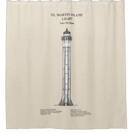 Vuurtoren van St. Martin Island - Michigan - SBD Douchegordijn