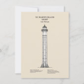 Vuurtoren van St. Martin Island - Michigan - SBD Notitiekaartje (Voorkant)