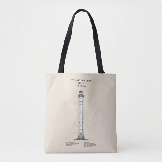Vuurtoren van St. Martin Island - Michigan - SBD Tote Bag (Voorkant)