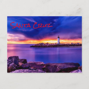 vuurtoren van Sunset Santa Cruz Briefkaart